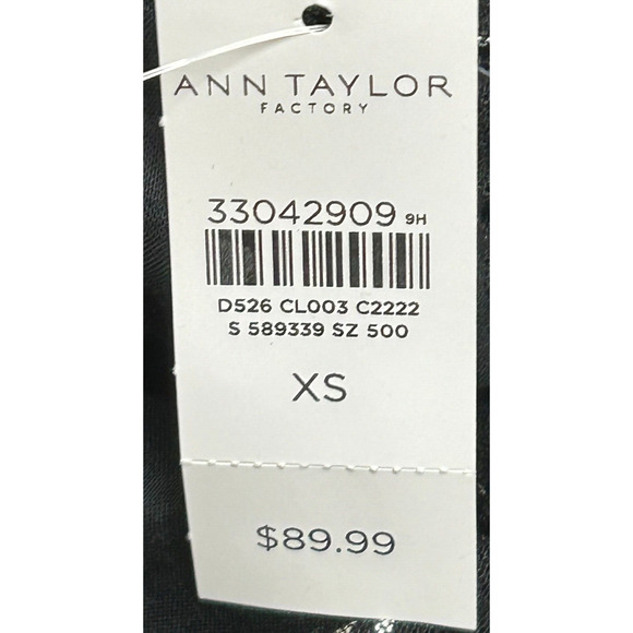 Ann Taylor Pants Womens XS Black Stripe Actual 30X30 Linen Blend Wide Leg NWT - Picture 8 of 10